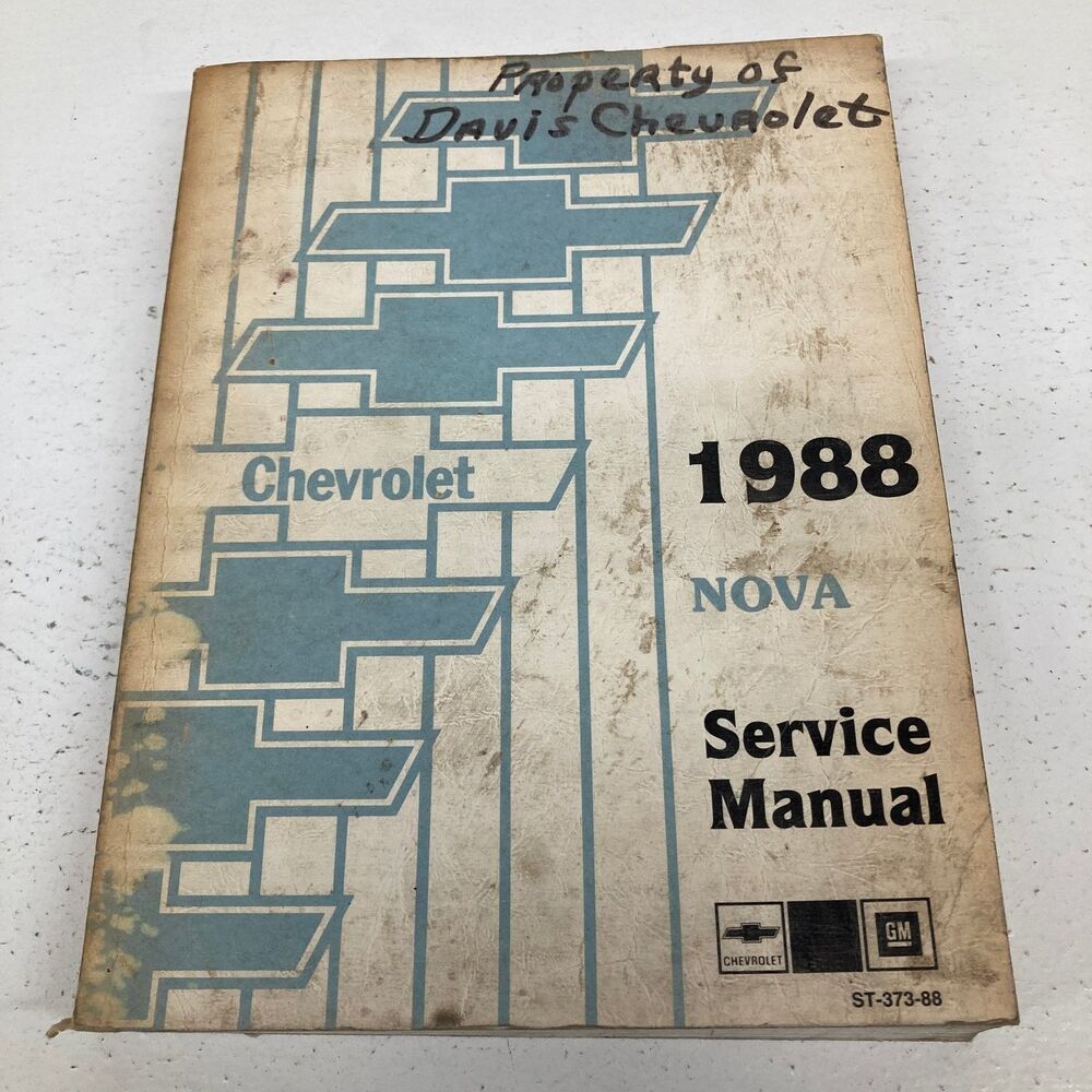 Chevrolet Nova Service Manual 1988